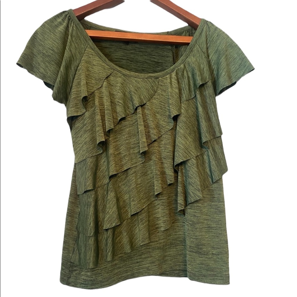 I.N.Studio Petite Green Peplum Short Sleeved Top